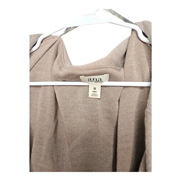 NEW ANA Women's Plus Size Fleece Cowl Neck Top with 3/4 Sleeves Brown (Size: 0X) - Picture 4 of 5